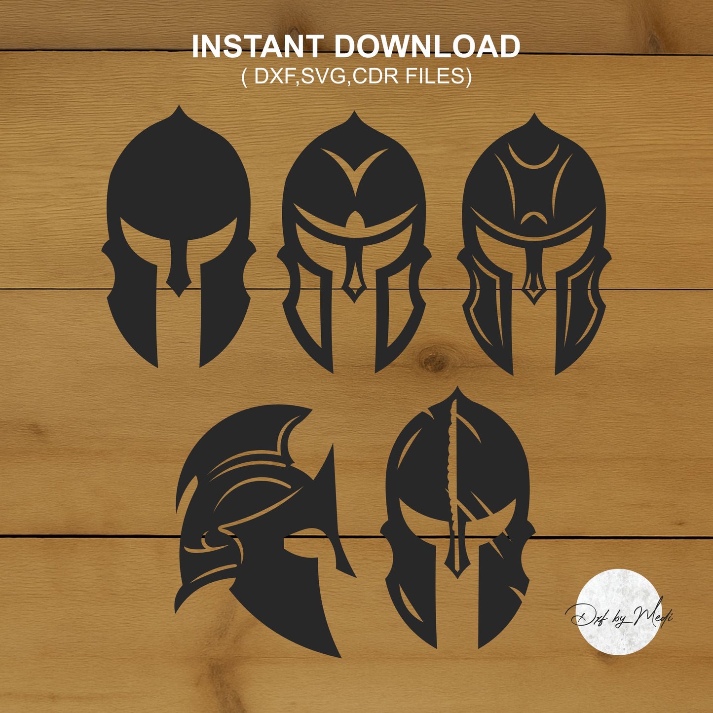 spartan helmet pack - DXF SVG files for Plasma Cnc Laser Waterjet Ready to cut clipart file