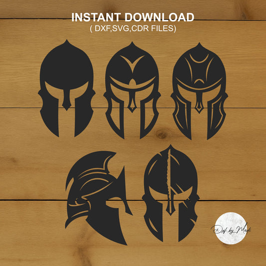 spartan helmet pack - DXF SVG files for Plasma Cnc Laser Waterjet Ready to cut clipart file