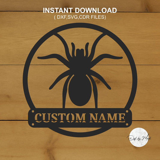 outdoor spider monogram - DXF SVG files for Plasma Cnc Laser Waterjet Ready to cut clipart file