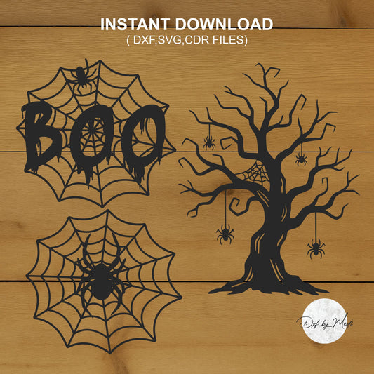 Spider Web & Haunted Tree Halloween SVG Bundle