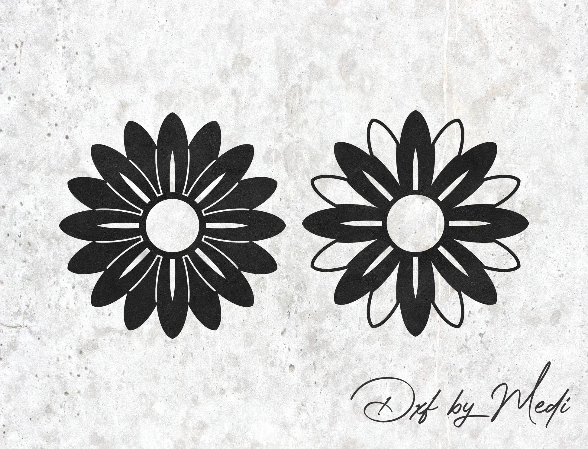 2 Sunflowers - DXF SVG Files for CNC Plasma and Laser Cut