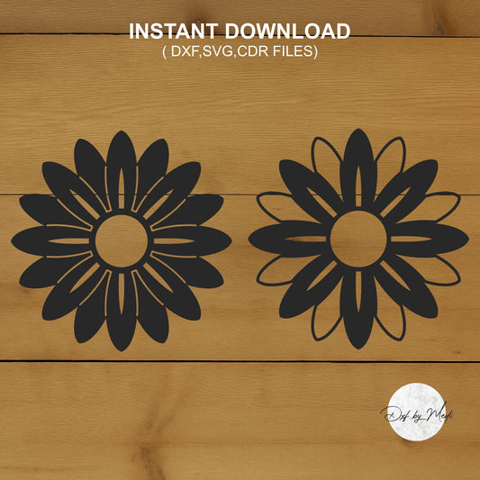 2 Sunflowers - DXF SVG Files for CNC Plasma and Laser Cut