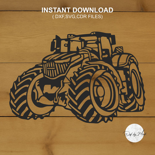 Tractor SVG DXF Cdr File | Farm Tractor Cut File for CNC, Laser, Plasma, Plotter