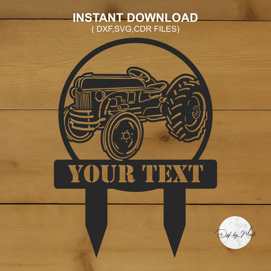 Custom Farm Tractor stake SVG DXF Cdr | Personalized Name Metal Art