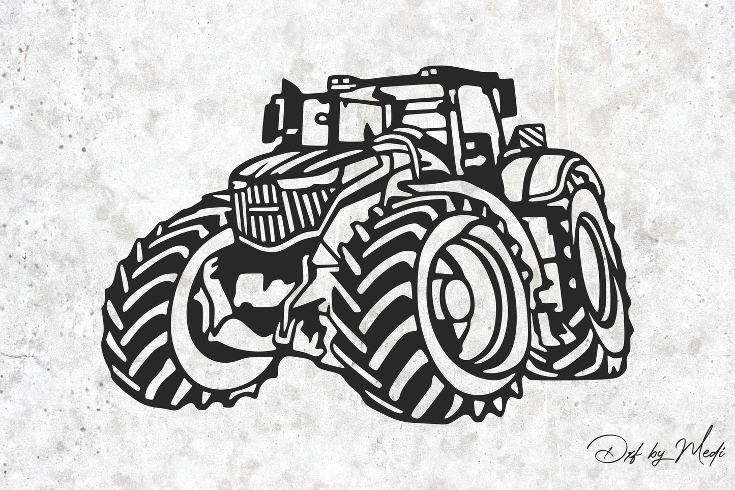 Tractor SVG DXF Cdr File | Farm Tractor Cut File for CNC, Laser, Plasma, Plotter 