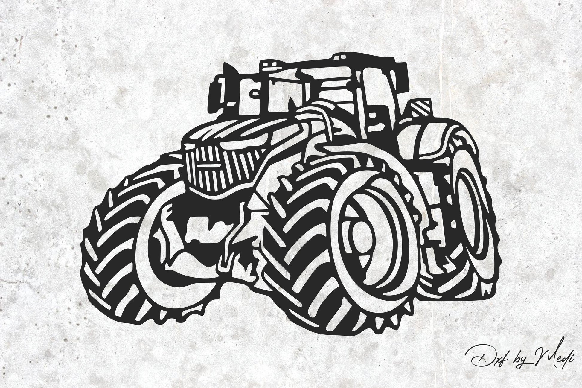 Tractor SVG DXF Cdr File | Farm Tractor Cut File for CNC, Laser, Plasma, Plotter 