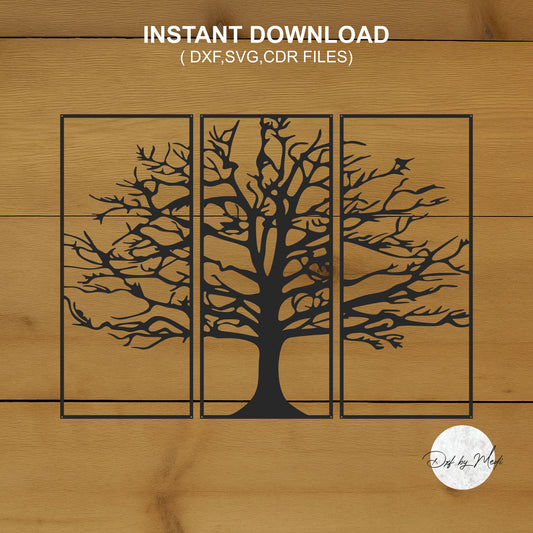 tree panels wall decor - DXF SVG files for Plasma Cnc Laser Waterjet Ready to cut clipart file