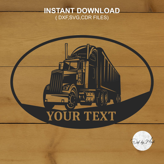truck monogram DXF svg Files - Instant Download for Laser, Plasma, Waterjet Cutting