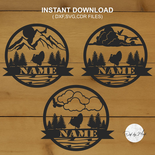 Personalized Turkey Outdoor Monogram pack - DXF SVG File for Cnc plasma laser Cutting