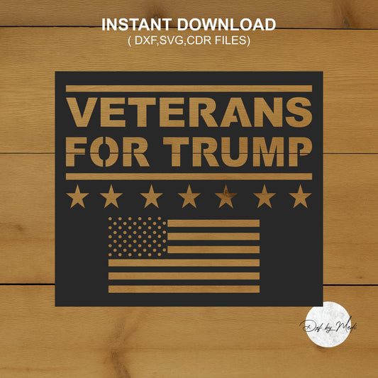 Veterans For Trump USA Map DXF/SVG Files Ready to cut for Plasma Cnc and Laser Cutting