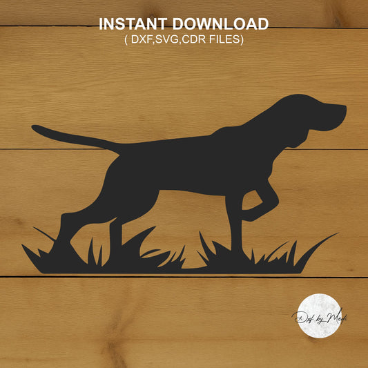 Hunting Dog Walking DXF svg Files - Instant Download for Laser, Plasma, Waterjet Cutting