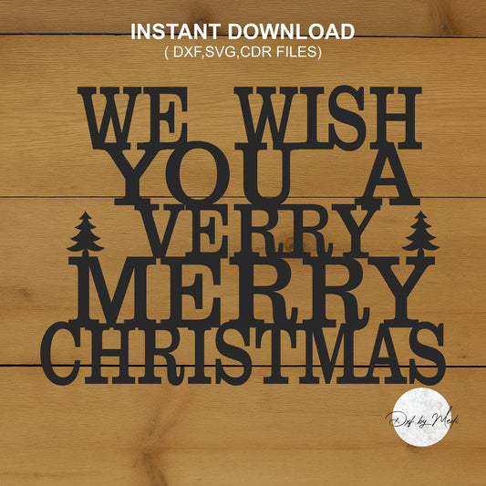 Merry Christmas Sign DXF svg Files - Perfect for CNC, Laser Cutting, and Waterjet