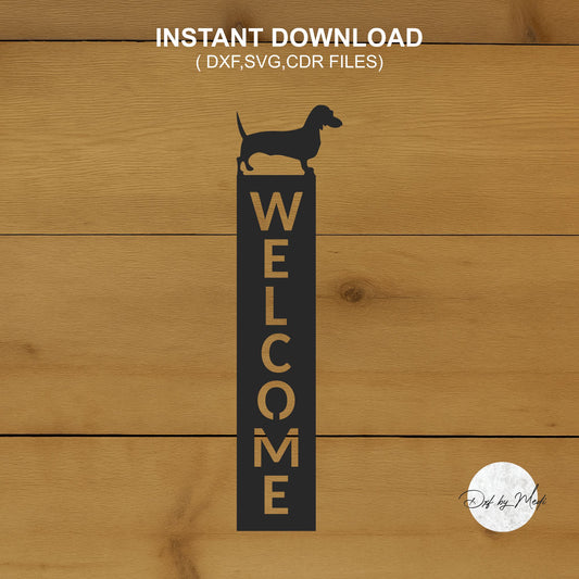 Dog Welcome Sign DXF SVG File for CNC Plasma, Laser, and Waterjet Cutting