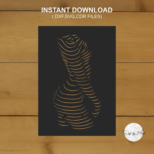 Women body 3d wall art - DXF SVG files for Plasma Cnc Laser Waterjet Ready to cut clipart file